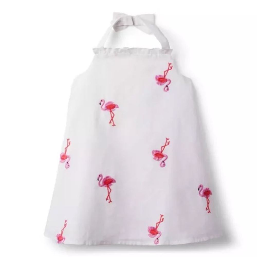 Flamingo Embroidered Halter Sundress
